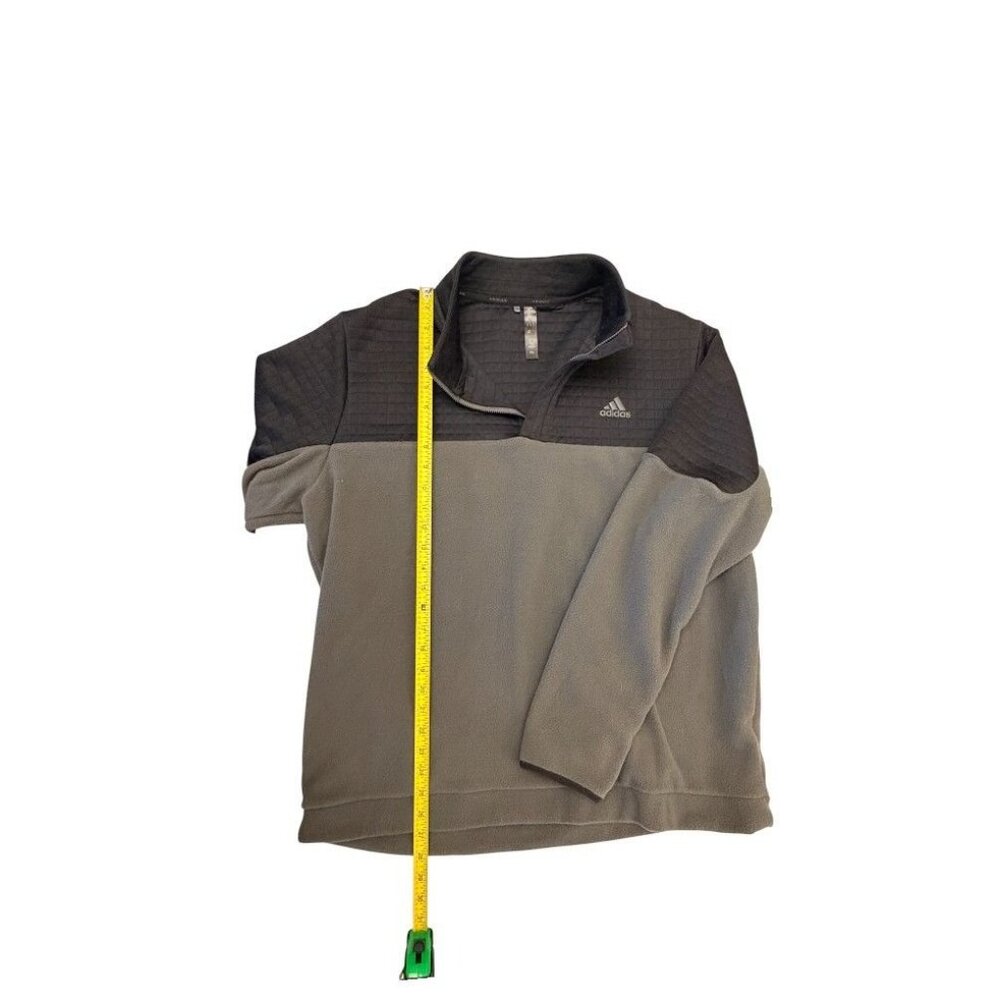 Adidas Fleece Half-Zip Pullover Jacket Gray Black Color Block Design - Picture 5 of 7